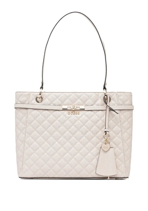 GUESS USA quilted charm-detail shoulder bag - Neutrals