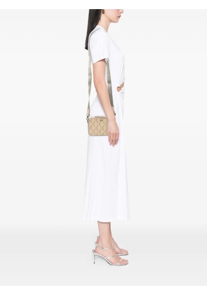 Christian Dior Pre-Owned 2022 CD Diamond Coated Canvas Zipped Pouch with Strap crossbody bag - Brown