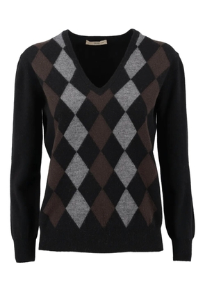 Prada Pre-Owned argyle long-sleeves sweater - Black