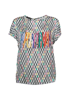 Emporio Armani Pre-Owned geometric embroidery silk top - White