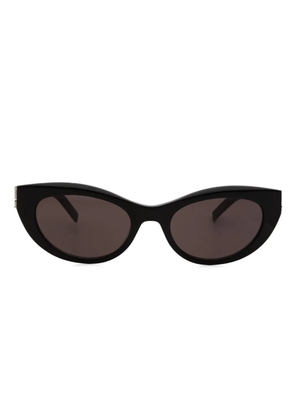 Saint Laurent Eyewear logo-lettering cat-eye frame sunglasses - Black