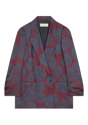 DRIES VAN NOTEN floral double-breasted blazer - Red
