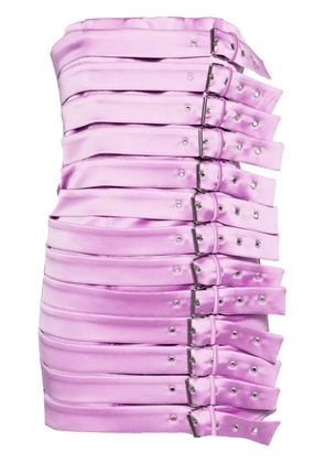 Giuseppe Di Morabito decorative buckle-detail satin dress - Purple