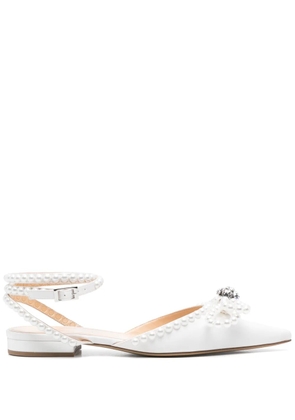 MACH & MACH double-bow satin ballerinas - White