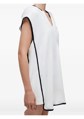 Osklen layered hooded dress - White