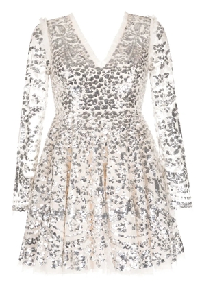 Needle & Thread embellished chandelier minidress - Neutrals
