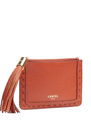 Lancel tassel zip-top card holder - Orange