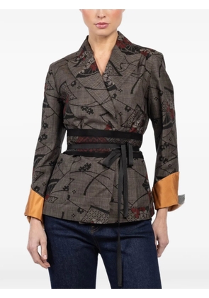 IBRIGU floral belt jacket - Grey