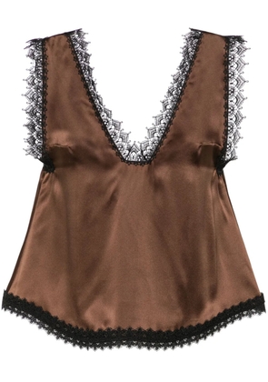 Viktor & Rolf lace-trim silk camisole - Brown