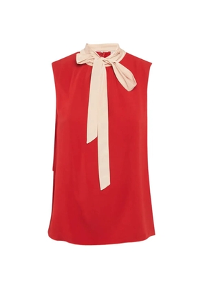 Valentino Garavani Pre-Owned neck-tie detail sleeveless top - Red