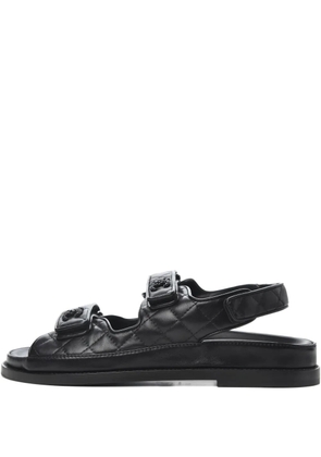 CHANEL Pre-Owned CC Dad sandals - Black