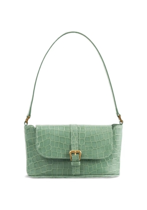 BY FAR Miranda croco-embossed leather shoulder bag - Green
