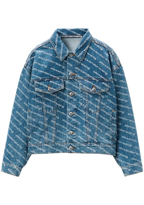 Alexander Wang logo-print denim jacket - Blue