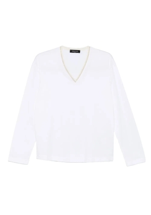 Fabiana Filippi embellished V-neck T-shirt - White