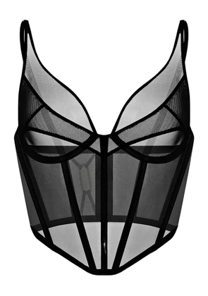 Zhilyova mesh panelled corset - Black
