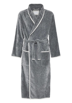 Brunello Cucinelli logo-embroidered bathrobe - Grey