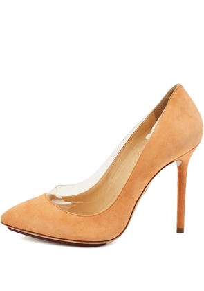 Charlotte Olympia pointed-toe suede pump - Brown