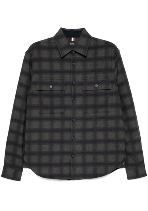 BOSS plaid long-sleeves shirt - Grey