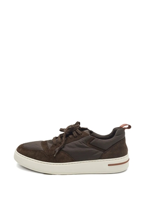 Loro Piana Pre-Owned brown suede-panel sneakers