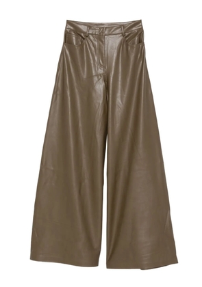 Norma Kamali leather trousers - Brown