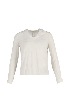 Maje V-neck silk blouse - Neutrals