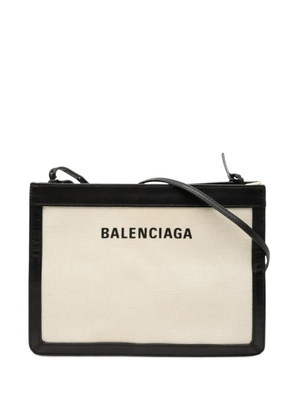 Balenciaga Pre-Owned 2019 Canvas Navy Pochette crossbody bag - Brown