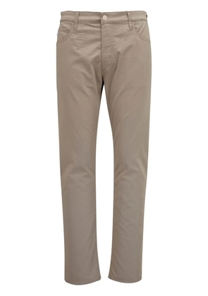 AG Jeans logo-patch straight-leg trousers - Neutrals