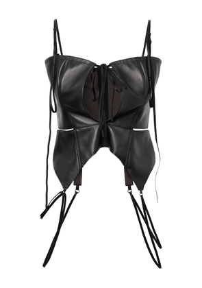 Elena Velez zip-up corset top - Black