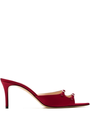 Andrea Wazen 75mm Carol crystal-buckle mules - Red