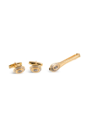 Gucci Pre-Owned 1980s logo cufflinks and tie clip set - Gold