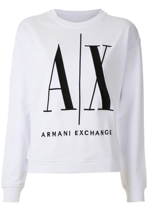 Armani Exchange logo-print sweatshirt - White