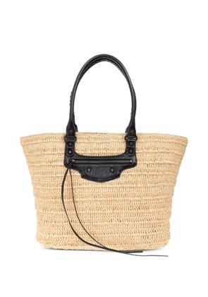 Balenciaga raffia tote bag - Neutrals