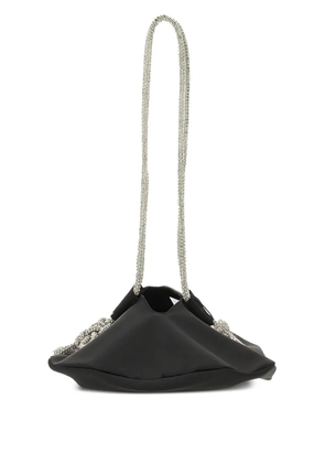 Kara Ufo crystal-embellished satin shoulder bag - Black