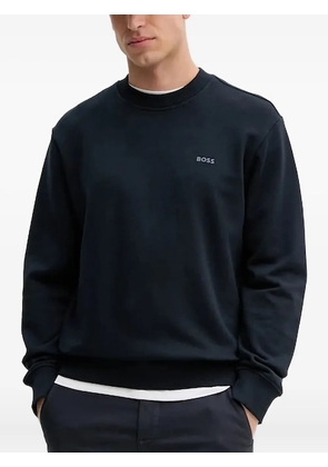 BOSS logo-print crew-neck sweatshirt - Blue