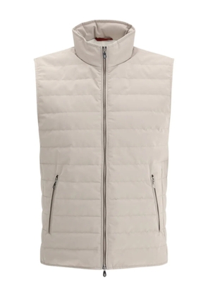 Brunello Cucinelli zip quilted down gilet - Neutrals