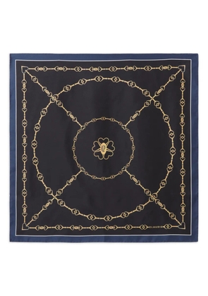 Claudie Pierlot heart-chain silk scarf - Blue