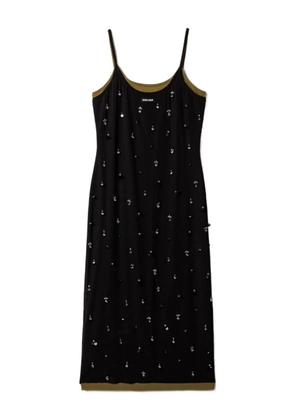 Miu Miu embroidered stretch midi dress - Black