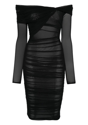 Mugler off-shoulder mini dress - Black