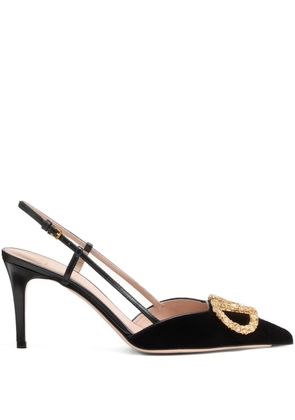 Valentino Garavani 80mm VLogo Signature slingback pumps - Black