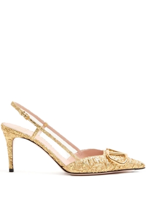 Valentino Garavani VLogo Signature slingback pumps - Gold