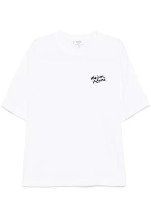 Maison Kitsuné handwriting embroidered T-shirt - White