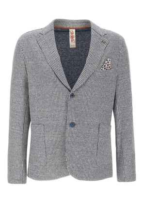BOB textured-weave peaked-lapels blazer - Blue