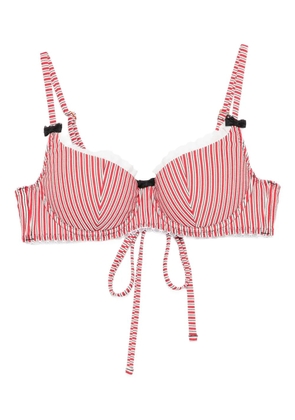 Agent Provocateur Milli striped bikini top - White