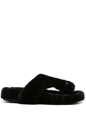 LOEWE Ease shearling flip flops - Black