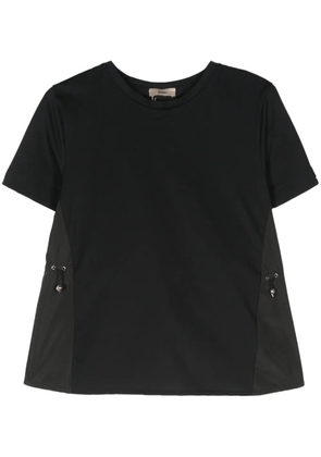 Herno taffeta-panel cotton T-shirt - Black