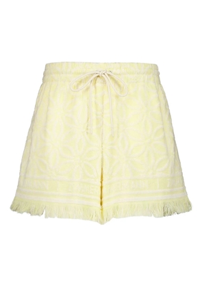 ZIMMERMANN Coco fringed jacquard shorts - Yellow