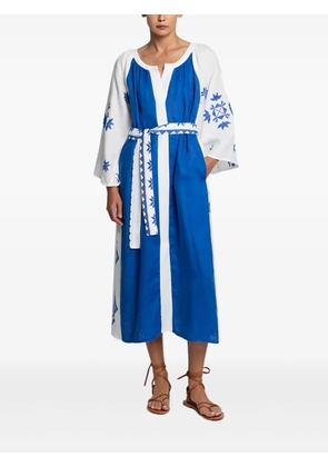 GREEK ARCHAIC KORI Lefkada belted midi dress - Blue