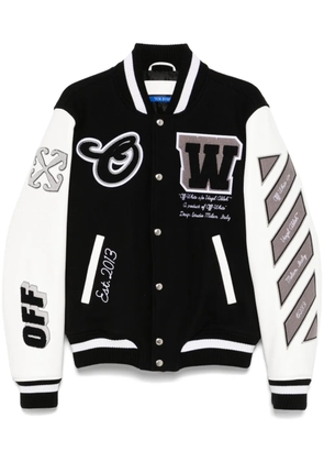 Off-White Lea varsity jacket - Black