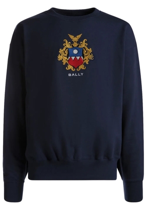 Bally logo-embroidered cotton sweatshirt - Blue