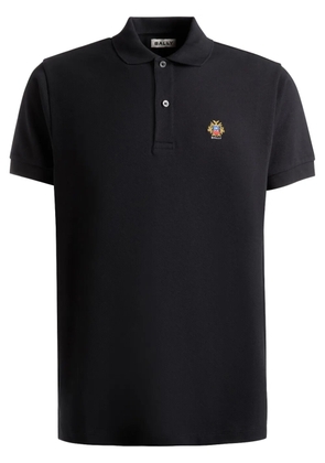 Bally logo-patch organic cotton polo shirt - Black